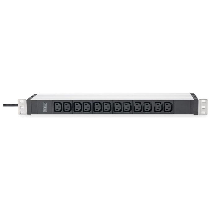 Digitus DN-95426 Presa Multipla con Profilo in Alluminio 12 Prese C13 1U 19'' 2 m Tipo F 230 V 16 A colore Nero