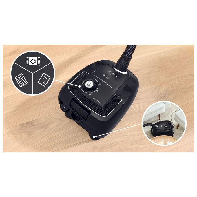 Bosch BGB38BA3T Serie 4 Aspirapolvere a Traino con Sacco 4 L 850 W Filtro HEPA 79 dB colore Nero