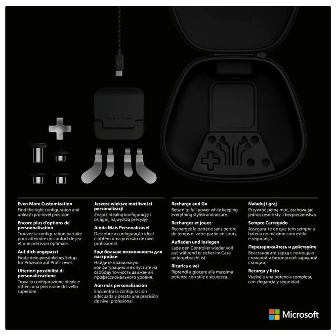 Xbox 4Z1-00002 Elite Series 2 Kit Accessori Controller Component Pack D-pad Levette Paddle Custodia Ricarica colore Nero