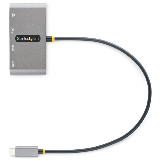StarTech HB30C3A1GEA2 Hub USB-C 3 Porte USB-A Ethernet Gigabit GbE 5Gbps Cavo 30cm Bus Powered colore Grigio