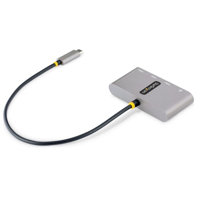 StarTech HB30C3A1GEA2 Hub USB-C 3 Porte USB-A Ethernet Gigabit GbE 5Gbps Cavo 30cm Bus Powered colore Grigio