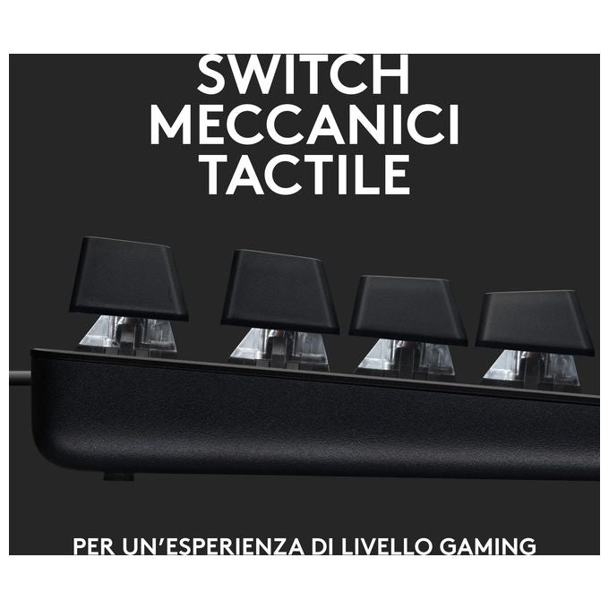 Logitech G 920-010808 G413 TKL SE Tastiera Gaming Meccanica Switch Tattili PBT Alluminio LED Bianco Anti-Ghosting 6-Tasti USB 1,8 m colore Nero