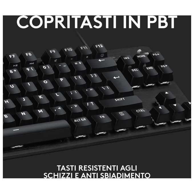 Logitech G 920-010808 G413 TKL SE Tastiera Gaming Meccanica Switch Tattili PBT Alluminio LED Bianco Anti-Ghosting 6-Tasti USB 1,8 m colore Nero