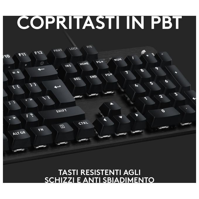 Logitech G 920-010805 G413 SE Tastiera Meccanica Gaming Full Size Switch Tattili Retroilluminazione LED Bianca Anti-Ghosting Telaio Alluminio colore Nero