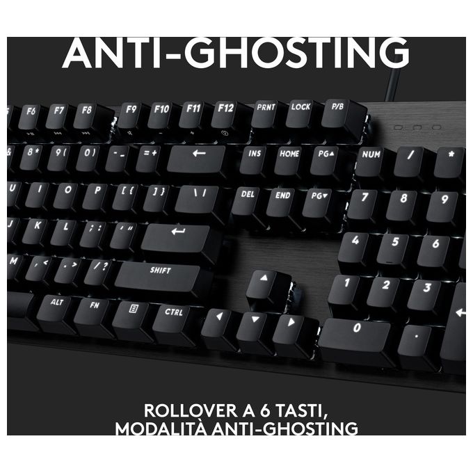 Logitech G 920-010805 G413 SE Tastiera Meccanica Gaming Full Size Switch Tattili Retroilluminazione LED Bianca Anti-Ghosting Telaio Alluminio colore Nero