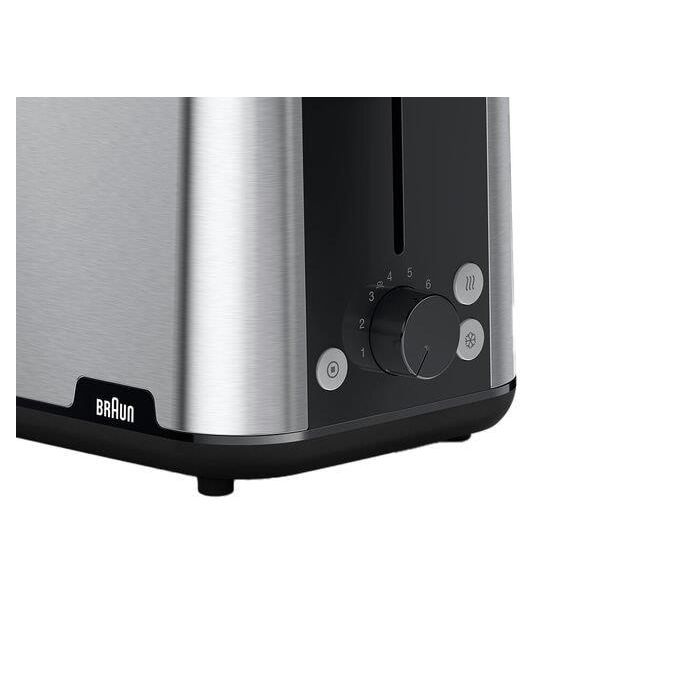 Braun HT1510BK PurShine Tostapane 2 Fette 8 Livelli di Doratura 900 W Acciaio Inox colore Nero