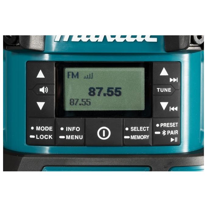 Makita DMR056 Radio a Batteria Portatile DAB DAB+ FM AM Bluetooth Lanterna Integrata IP65 LXT 18V colore Nero