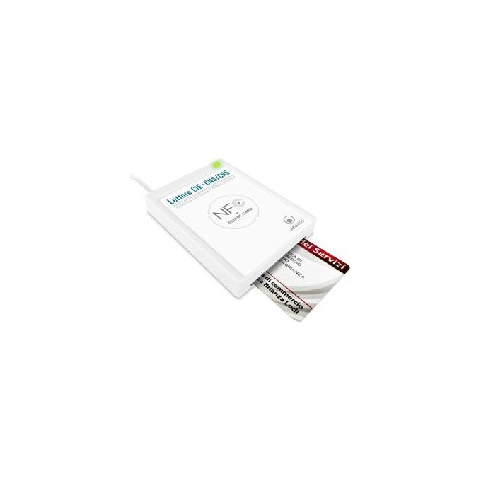Atlantis P005-CIED331C Lettore Smart Card Combo CIE 3.0 NFC USB 2.0 CNS CRS Tessera Sanitaria SPID colore Bianco