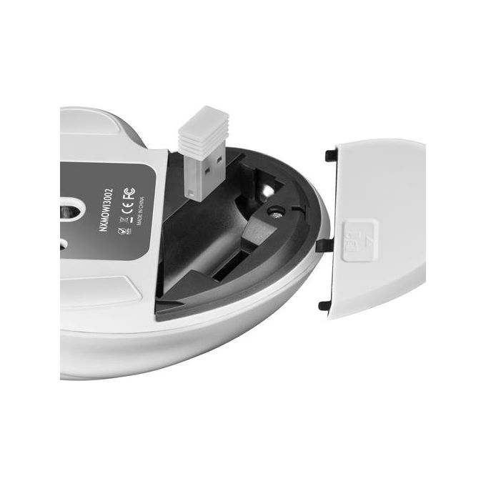Nilox NXMOWI3002 Mouse Ergonomico Wireless RF 2.4 GHz Ottico 3200 DPI 6 Tasti colore Bianco