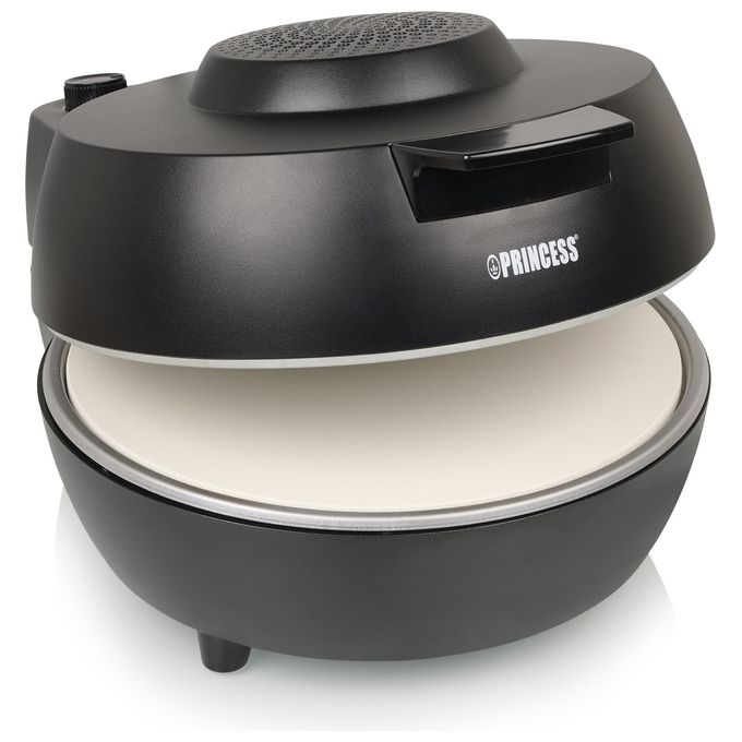 Princess 01.115005.01.001 Forno per Pizza Pro Pietra Ceramica 1200 W 400 °C Diametro 30 cm Timer Termostato colore Nero