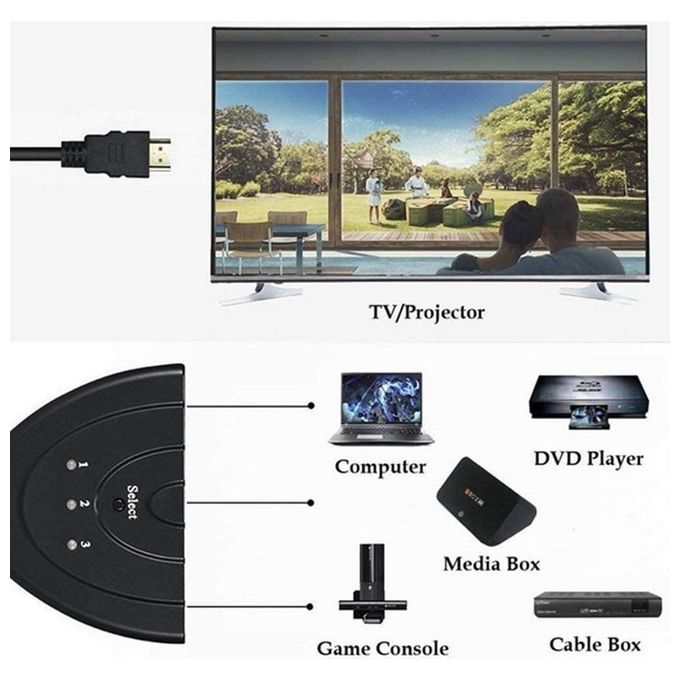 Techly 360042 Switch Hdmi 3x1 Pigtail 4K Nero