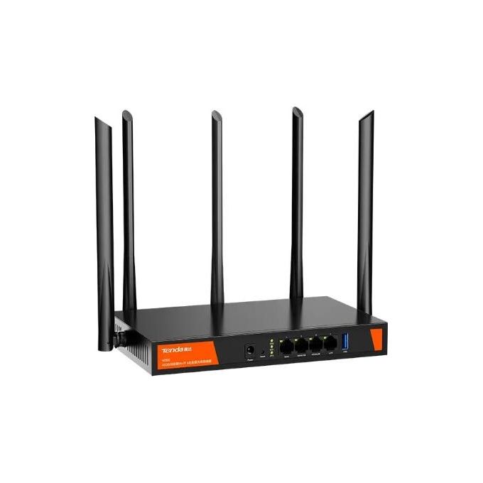 Tenda W30E Router Wireless Wi-Fi 6 AX3000 Dual Band 2.4 GHz 5 GHz 4 Porte Gigabit MU-MIMO OFDMA Beamforming colore Nero
