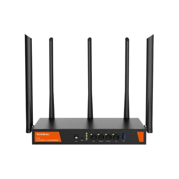 Tenda W30E Router Wireless Wi-Fi 6 AX3000 Dual Band 2.4 GHz 5 GHz 4 Porte Gigabit MU-MIMO OFDMA Beamforming colore Nero