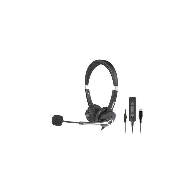 Hamlet HHEADM-CJS Cuffia Professionale Biaurale con Microfono USB-C e Jack 3,5 mm Nero