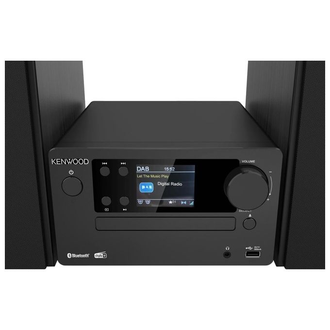 Kenwood M-725DAB-B Micro Hi-Fi Bluetooth 5.0 DAB+ FM CD USB 50W colore Nero