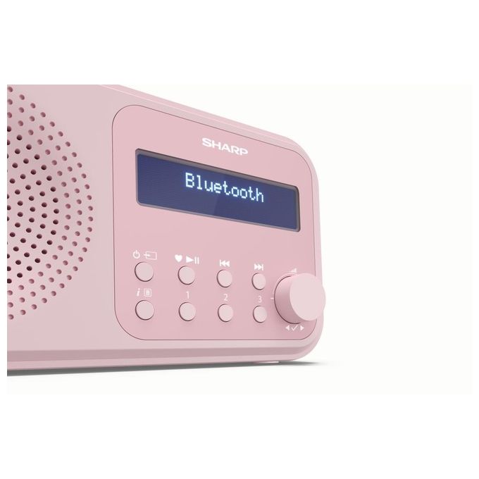Sharp DR-P420 Radio Portatile Digitale DAB DAB+ FM Bluetooth 5.0 2 W autonomia 16 h colore Rosa