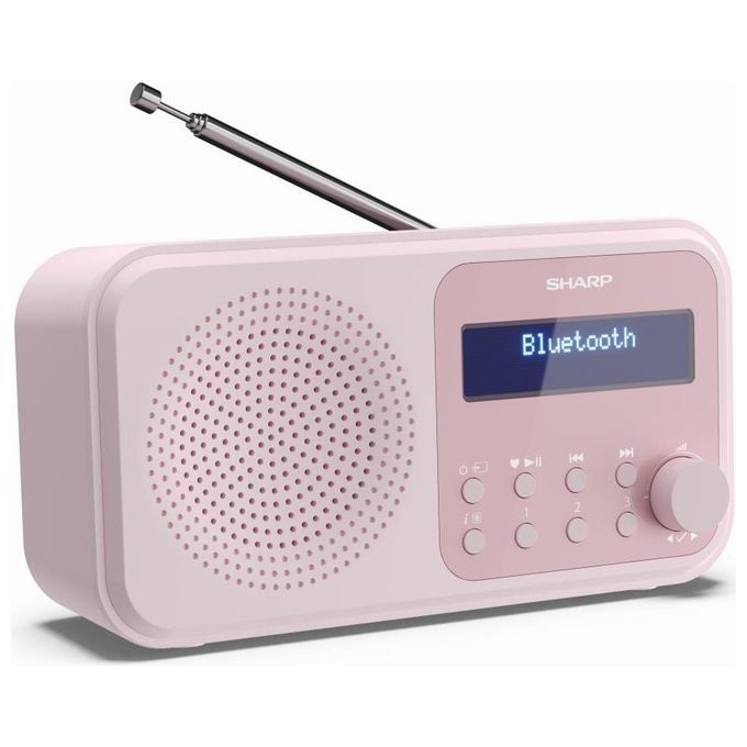 Sharp DR-P420 Radio Portatile Digitale DAB DAB+ FM Bluetooth 5.0 2 W autonomia 16 h colore Rosa