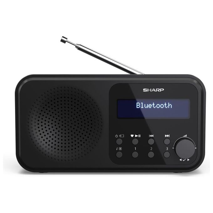 Sharp DR-P420BK DR-P420 Radio Digitale Portatile DAB DAB+ FM Bluetooth 5.0 USB Micro-B Display LCD Dimmerabile Doppia Sveglia colore Nero
