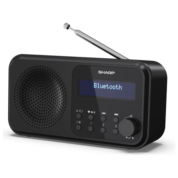 Sharp DR-P420BK DR-P420 Radio Digitale Portatile DAB DAB+ FM Bluetooth 5.0 USB Micro-B Display LCD Dimmerabile Doppia Sveglia colore Nero