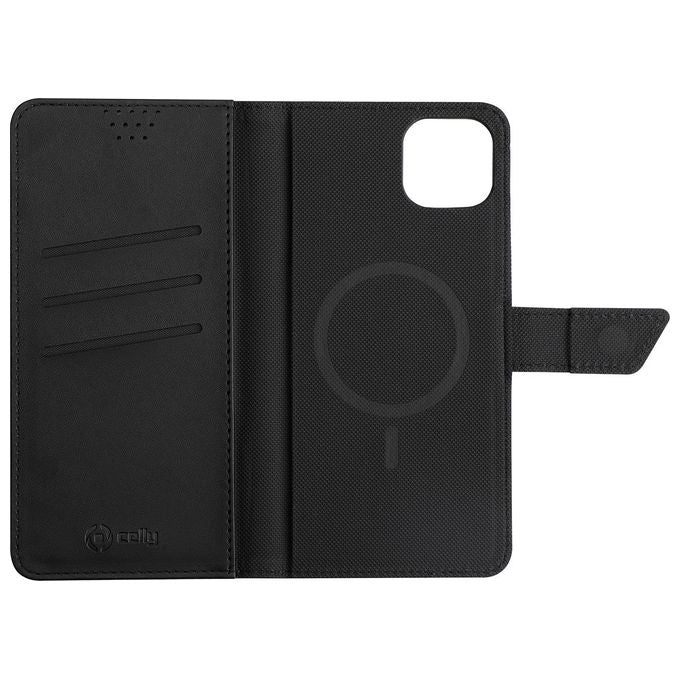 Celly WallyMag Cover per iPhone 14 Plus Nero