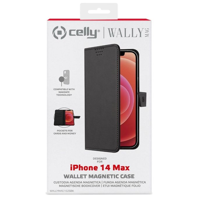 Celly WallyMag Cover per iPhone 14 Plus Nero