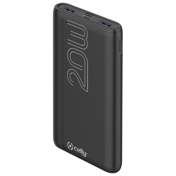 Celly PBPD10000EVOBK Power Bank 10000 mAh Power Delivery 20W 2 USB-A USB-C colore Nero