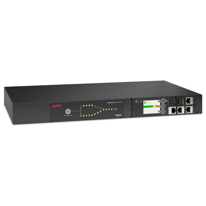 APC AP4423A Interruttore di Trasferimento Automatico Montaggio a Rack 1U 9 prese AC 8x C13 1x C19 colore Nero