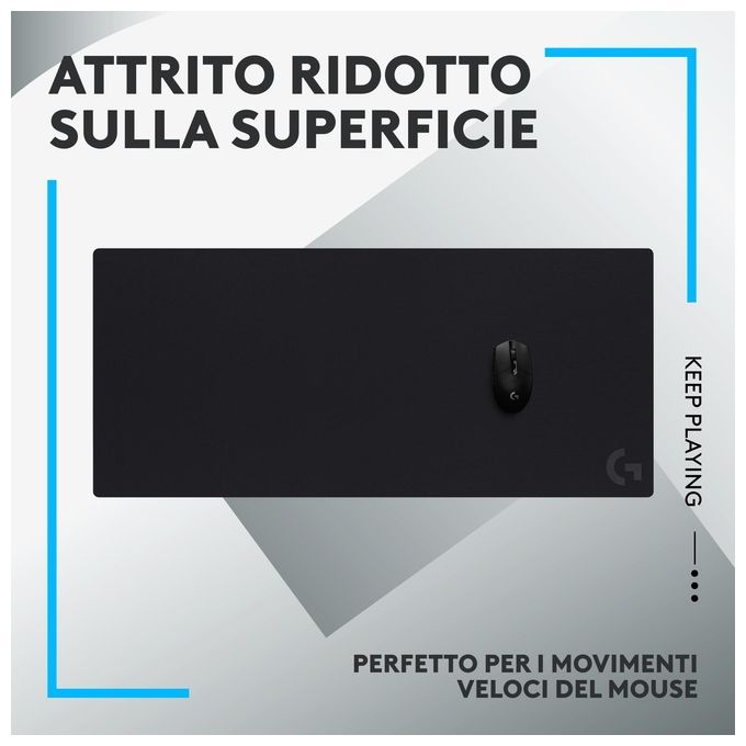 Logitech G G840 Tappetino per Mouse Gaming XL Superficie in Tessuto Base Antiscivolo 90x40 cm colore Nero