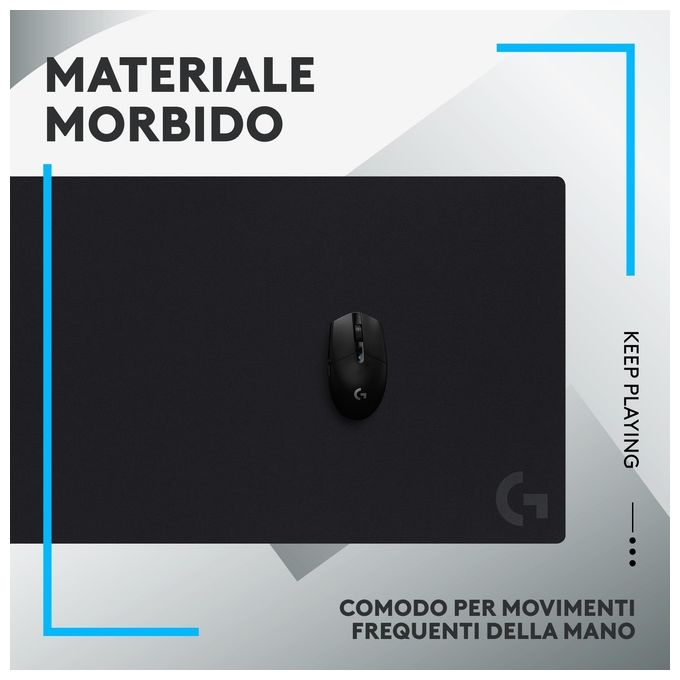 Logitech G G840 Tappetino per Mouse Gaming XL Superficie in Tessuto Base Antiscivolo 90x40 cm colore Nero
