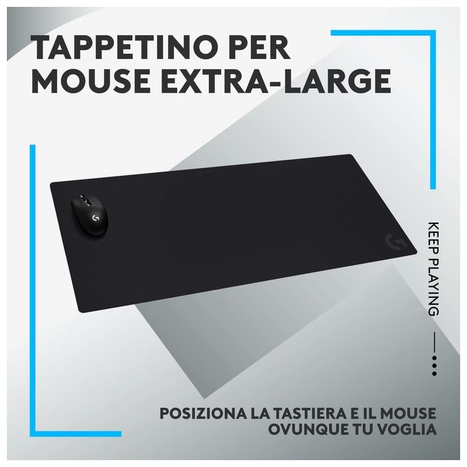 Logitech G G840 Tappetino per Mouse Gaming XL Superficie in Tessuto Base Antiscivolo 90x40 cm colore Nero