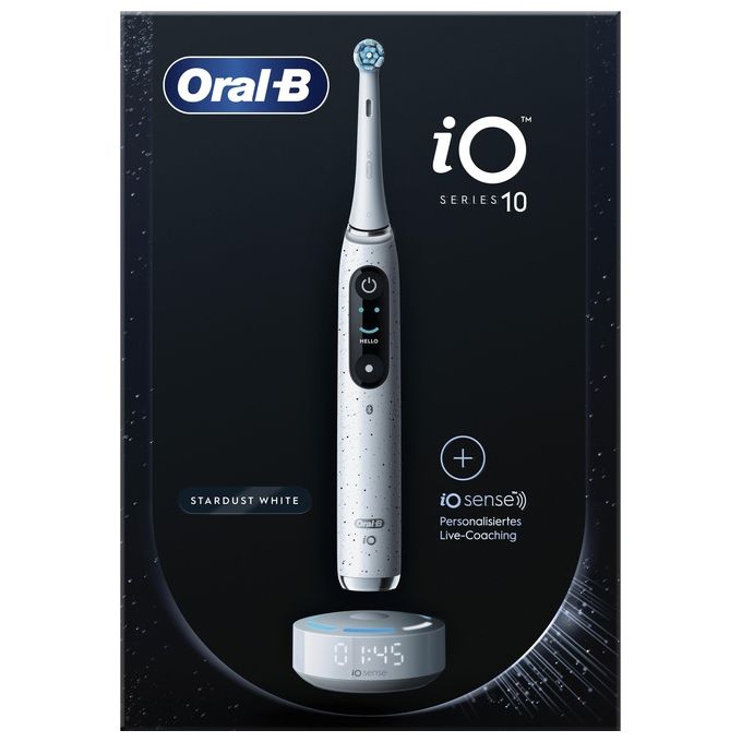 Oral-B 4210201435457 iO Series 10 Spazzolino elettrico con tecnologia iO 7 modalita' display OLED ricarica rapida custodia da viaggio inclusa colore Bianco