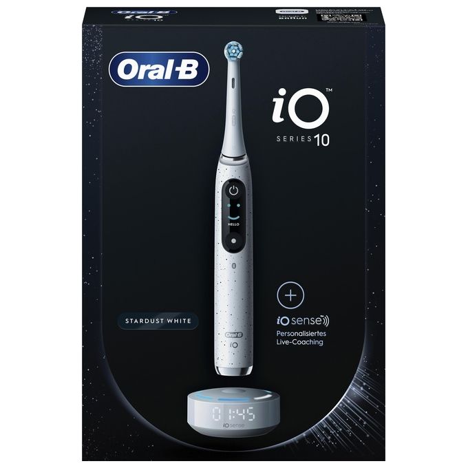 Oral-B 4210201435457 iO Series 10 Spazzolino elettrico con tecnologia iO 7 modalita' display OLED ricarica rapida custodia da viaggio inclusa colore Bianco