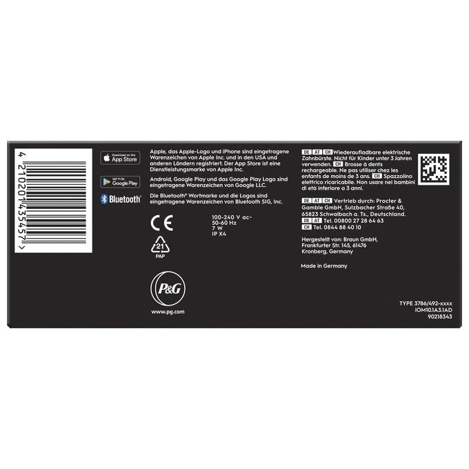 Oral-B 4210201435457 iO Series 10 Spazzolino elettrico con tecnologia iO 7 modalita' display OLED ricarica rapida custodia da viaggio inclusa colore Bianco