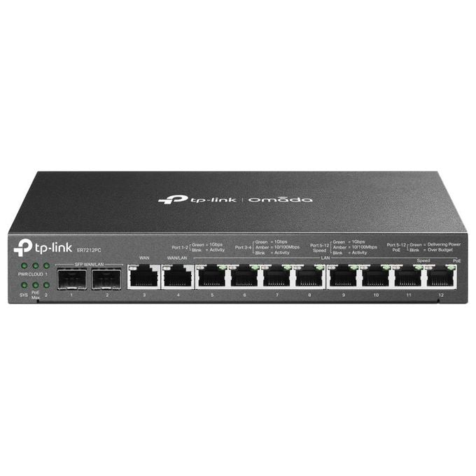 TP-Link ER7212PC Omada Router Cablato VPN Gigabit 3 in 1 colore Nero