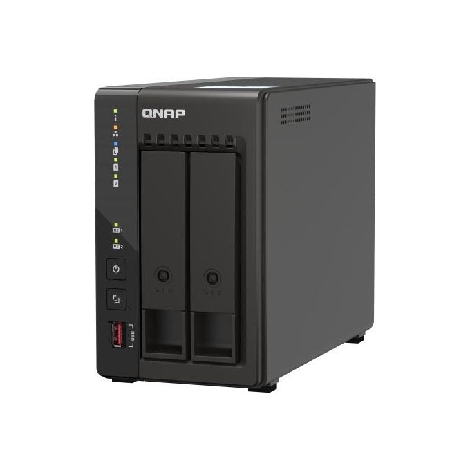 Qnap TS-253E-8G NAS Tower Intel Celeron J6412 4 Core 2 Bay 8 GB RAM 2x 2.5GbE 2x HDMI 4K 2x M.2 NVMe colore Nero