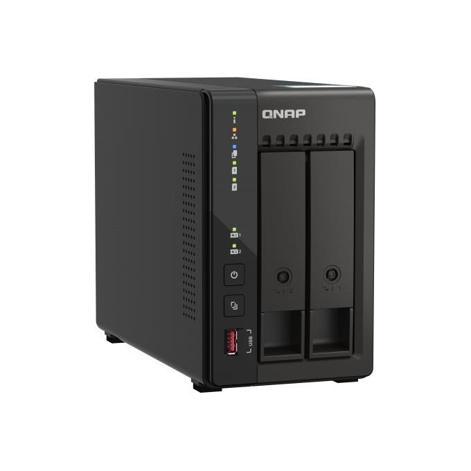 Qnap TS-253E-8G NAS Tower Intel Celeron J6412 4 Core 2 Bay 8 GB RAM 2x 2.5GbE 2x HDMI 4K 2x M.2 NVMe colore Nero