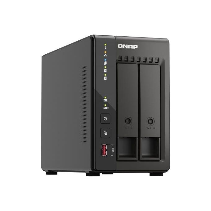 Qnap TS-253E-8G NAS Tower Intel Celeron J6412 4 Core 2 Bay 8 GB RAM 2x 2.5GbE 2x HDMI 4K 2x M.2 NVMe colore Nero