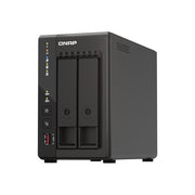 Qnap TS-253E-8G NAS Tower Intel Celeron J6412 4 Core 2 Bay 8 GB RAM 2x 2.5GbE 2x HDMI 4K 2x M.2 NVMe colore Nero