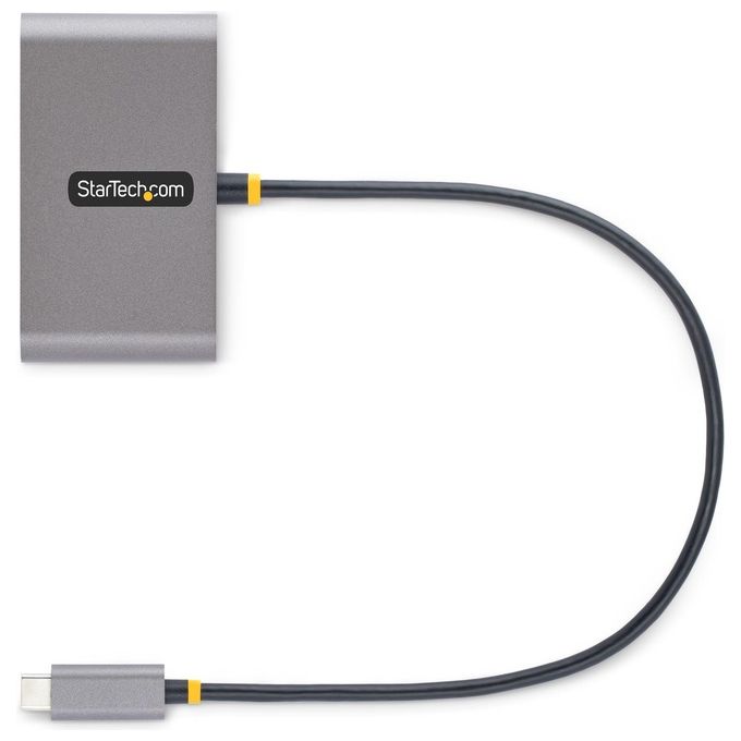 StarTech 5G2A2CPDB-USB-C-HUB Hub USB-C a 4 porte con 2x USB-A 2x USB-C 5Gbps 100W Power Delivery Pass-Through cavo 30 cm colore Grigio