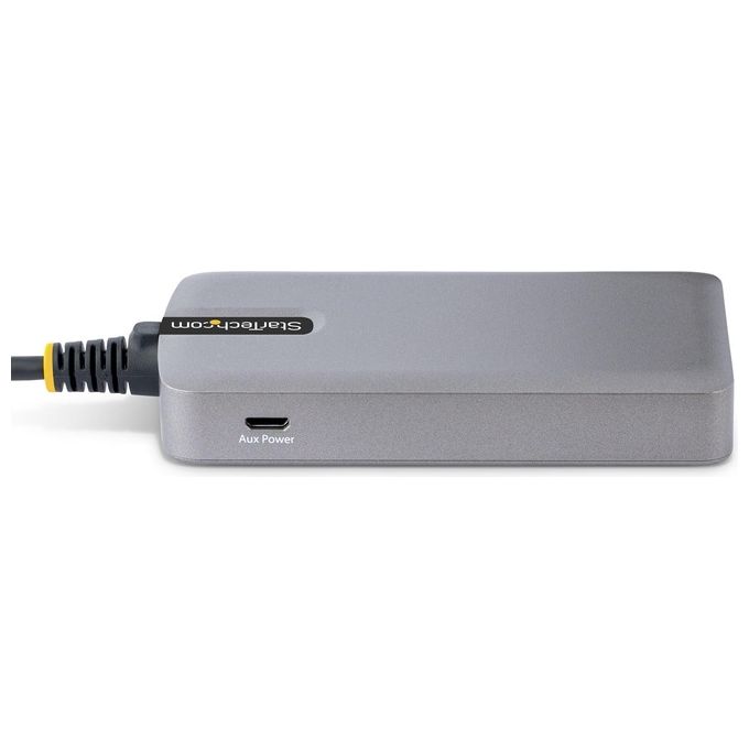 StarTech 5G3AGBB-USB-A-HUB Hub USB con 3 Porte USB-A e Porta Ethernet Gigabit 5 Gbps Alimentazione via Bus o Esterna Micro USB Cavo 30 cm colore Grigio
