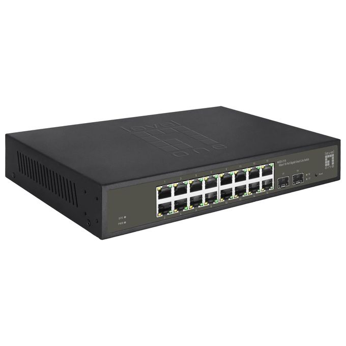 LevelOne GES-2118 Switch di Rete Gestito L2 16 Porte Gigabit Ethernet 10-100-1000 2 Slot SFP colore Nero