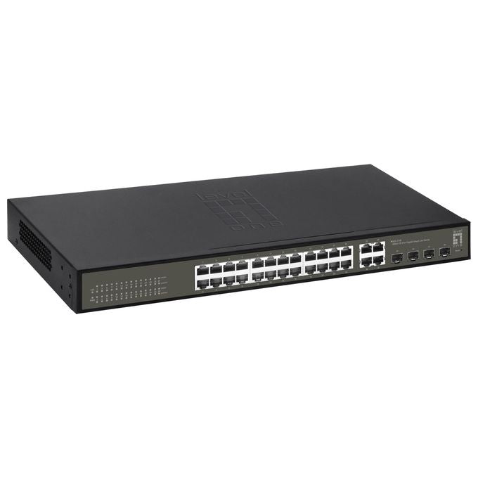 LevelOne GES-2128 Switch di rete gestito L2 24 porte Gigabit Ethernet 4 porte Combo SFP colore Nero