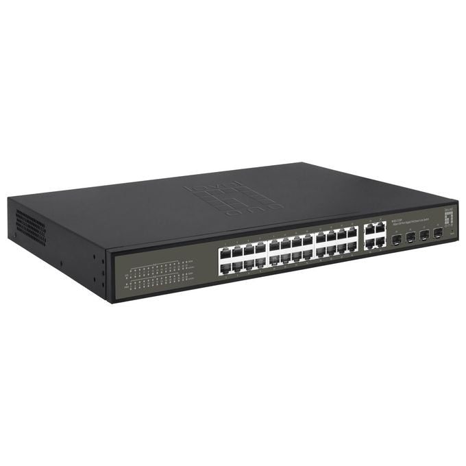 LevelOne GES-2128P Switch di Rete Gestito L2 24 porte Gigabit PoE+ 380W 4 porte SFP RJ45 Combo 56 Gbit-s colore Nero