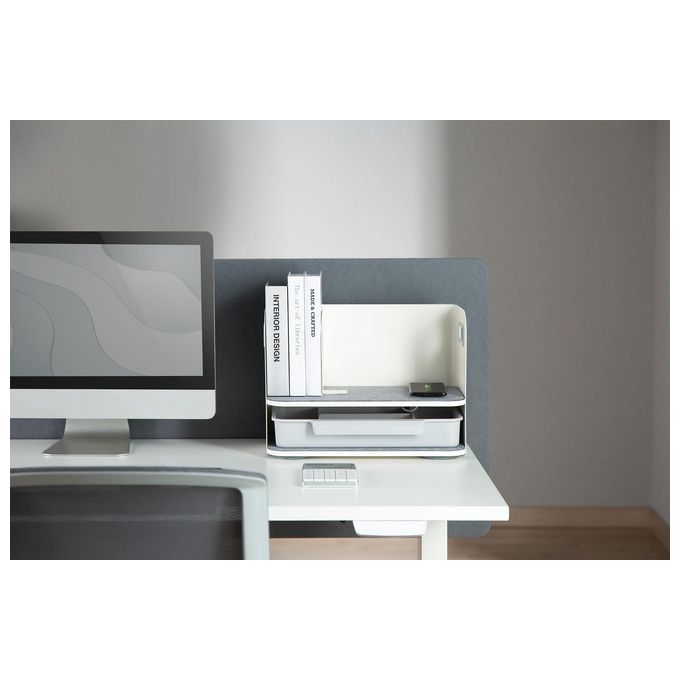 Digitus DA-90442 Desktop Organizer con caricatore Qi 5 7 10 W acciaio e feltro colore Bianco Grigio