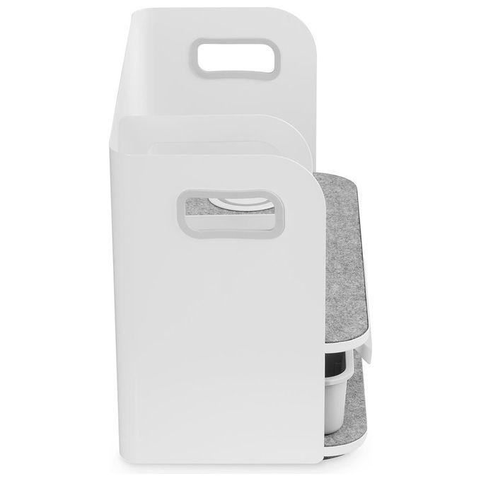 Digitus DA-90442 Desktop Organizer con caricatore Qi 5 7 10 W acciaio e feltro colore Bianco Grigio