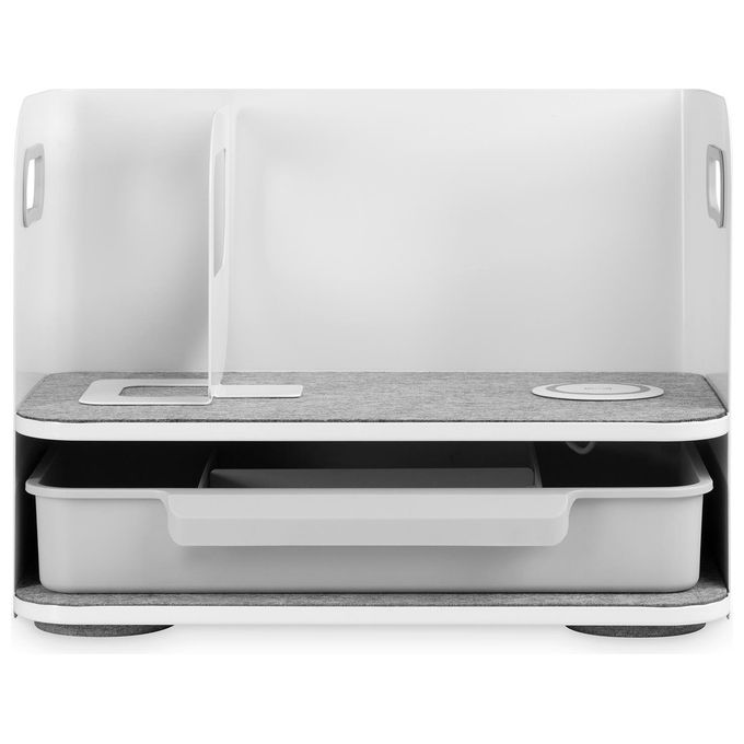 Digitus DA-90442 Desktop Organizer con caricatore Qi 5 7 10 W acciaio e feltro colore Bianco Grigio