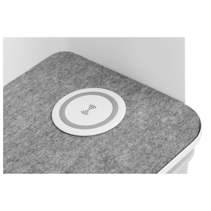 Digitus DA-90442 Desktop Organizer con caricatore Qi 5 7 10 W acciaio e feltro colore Bianco Grigio
