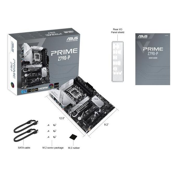 Asus PRIME Z790-P Scheda Madre ATX Intel Z790 LGA 1700 DDR5 128 GB PCIe 5.0 3xM.2 2.5G LAN Wi-Fi Aura Sync RGB colore Nero