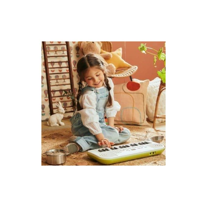 Casio SA-50 Tastiera Musicale Elettronica 32 Mini Tasti 100 Suoni 50 Ritmi LCD per Bambini colore Bianco Verde Lime