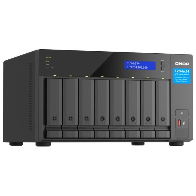QNAP TVS-H874X-I9-64G TVS-h874X NAS Tower 8 bay 64 GB Intel Core i9 4 porte LAN 10GbE colore Nero